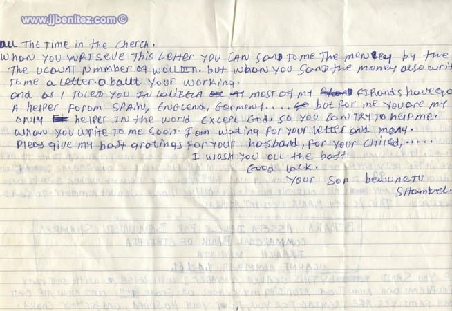 Carta de Bewunetu a Blanca